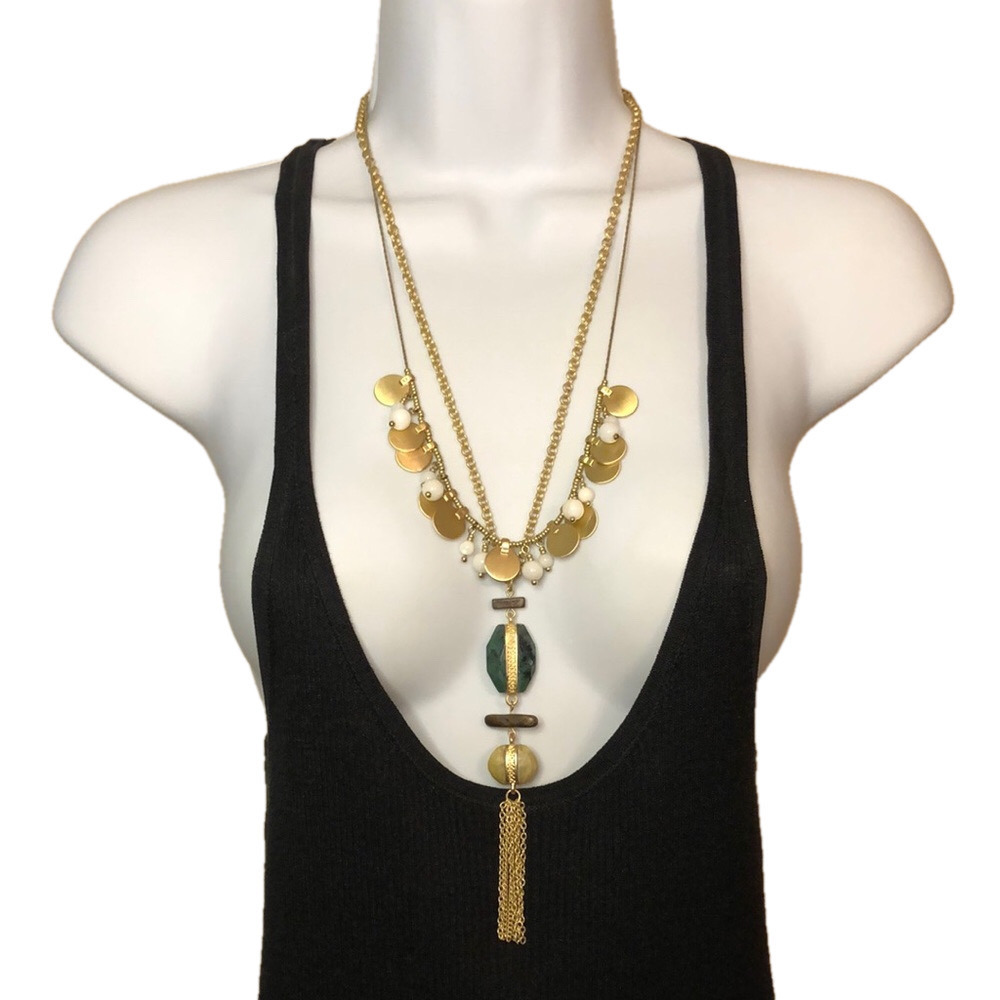 Curated bundle Lucky Brand + Boho Style Layered Statement Look Necklaces - Picture 2 of 7